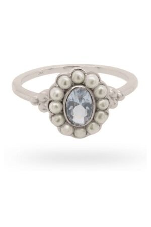24KAE zilver bloem parel56 24KAE zilver bloem parel56