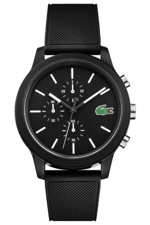 Lacoste zwart rubber chrono Lacoste zwart rubber chrono
