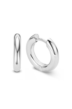Tisento zilver creolen glad Tisento zilver creolen glad