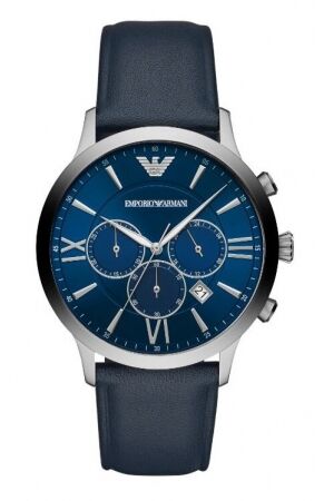 Armani Leren band blauw Armani Leren band blauw