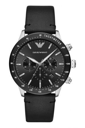 Armani leren band zwart Armani leren band zwart