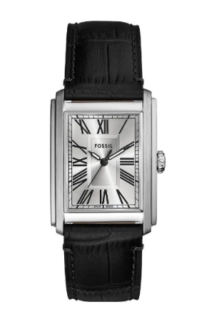 Fossil zwart leren band