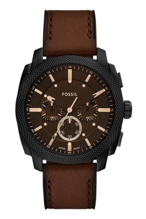 Fossil leren band chrono