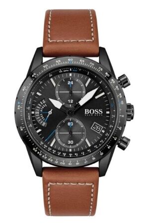 Hugo Boss zwart leer bnd Hugo Boss zwart leer bnd