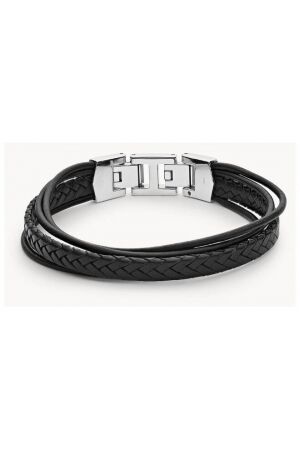 Fossil leer zwart strengen Fossil leer zwart strengen