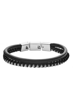 Fossil leer zilver zwart Fossil leer zilver zwart