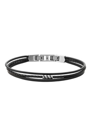 Fossil Staal met leer Fossil Staal met leer