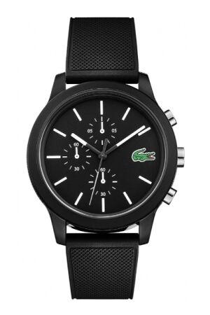 Lacoste zwart rubber chrono Lacoste zwart rubber chrono