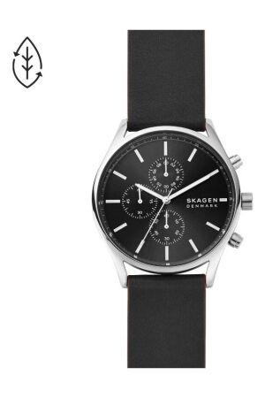 Skagen zwart leer band Skagen zwart leer band