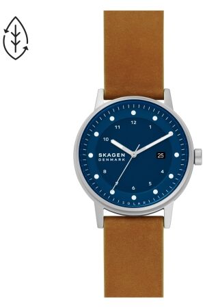 Skagen Bruin leer-Blauw wzp Skagen Bruin leer-Blauw wzp