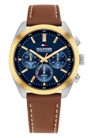 Tommy Hilfiger Hudson leer 40mm