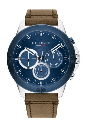 Tommy Hilfiger bruin leer blauw wzp Tommy Hilfiger bruin leer blauw wzp