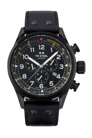 TW Steel zwart wzp leren band