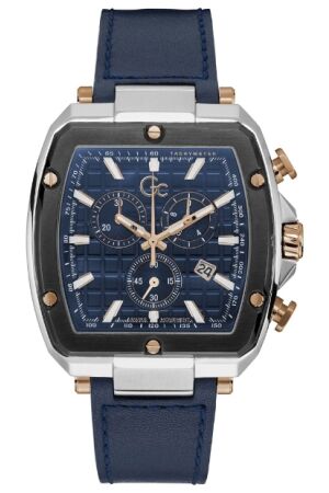 Guess Collection leer band rosé-zilv Guess Collection leer band rosé-zilv