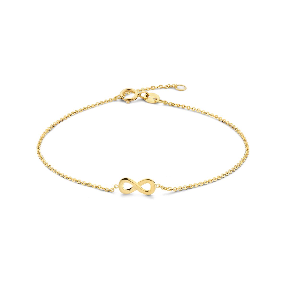 armband infinity 16,5 - 18,5 cm 14K geelgoud