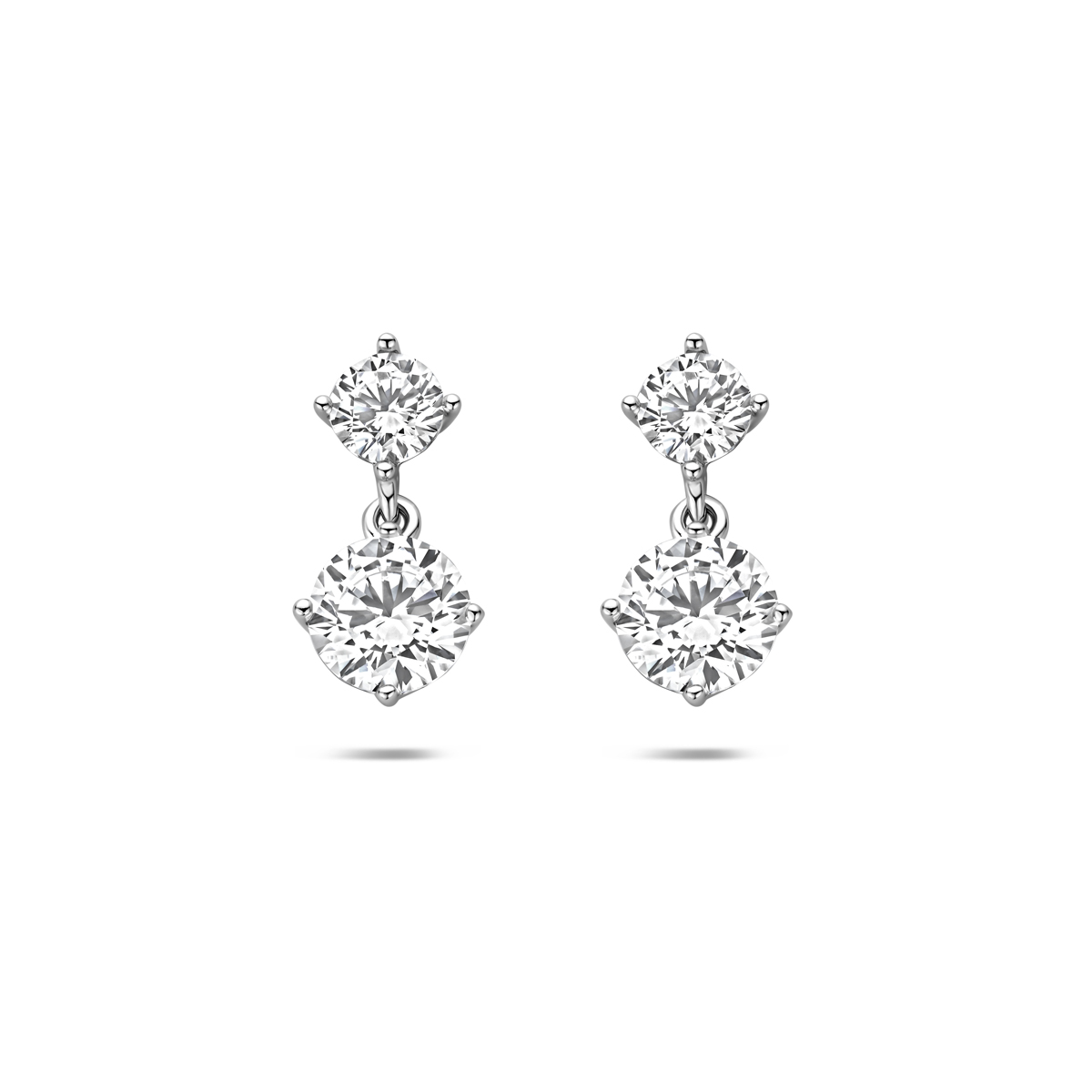 oorhangers zirkonia 17 mm zilver gerhodineerd