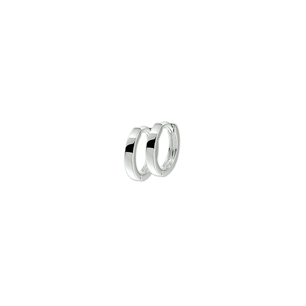 klapoorringen 2 mm vlak zilver wit