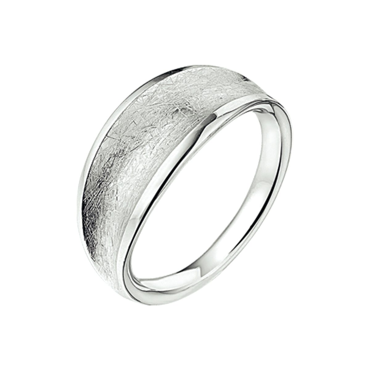 ring gescratcht zilver gerhodineerd