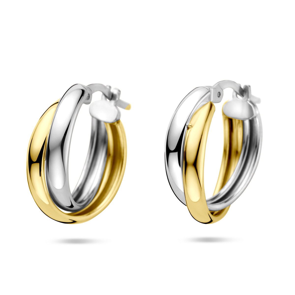 oorringen 19,5 mm 1 micron zilver verguld (geel/rhodium)