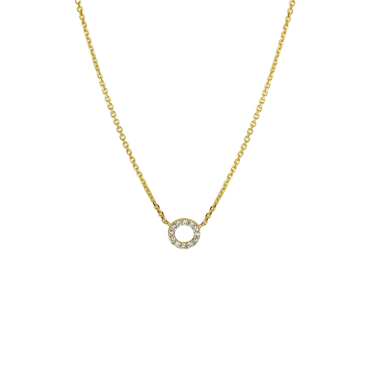 collier diamant 0.05ct h p1 41 - 43 - 45 cm 14K geelgoud