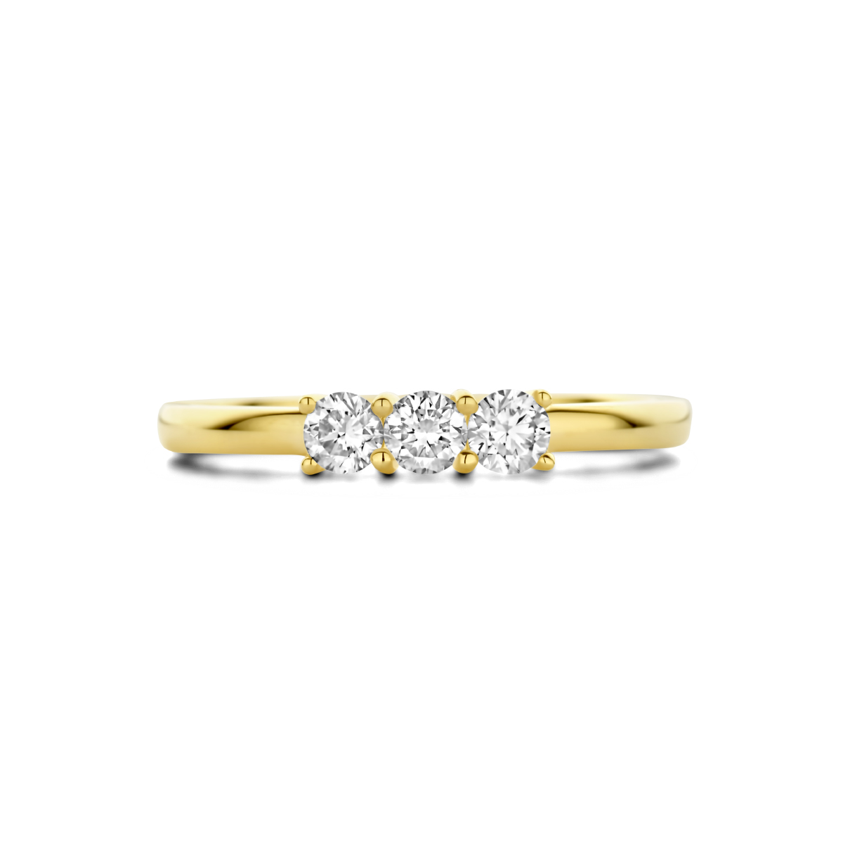 ring trilogie diamant 0.30ct h si 14K geelgoud
