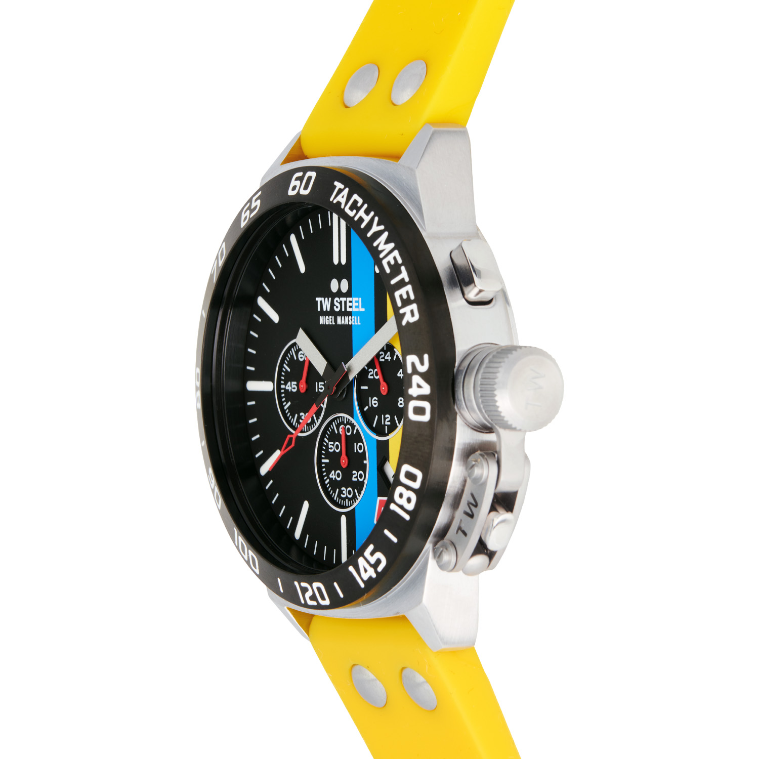 TW Steel TWCS124 Canteen Nigel Mansell Chrono Geel Siliconen 45mm