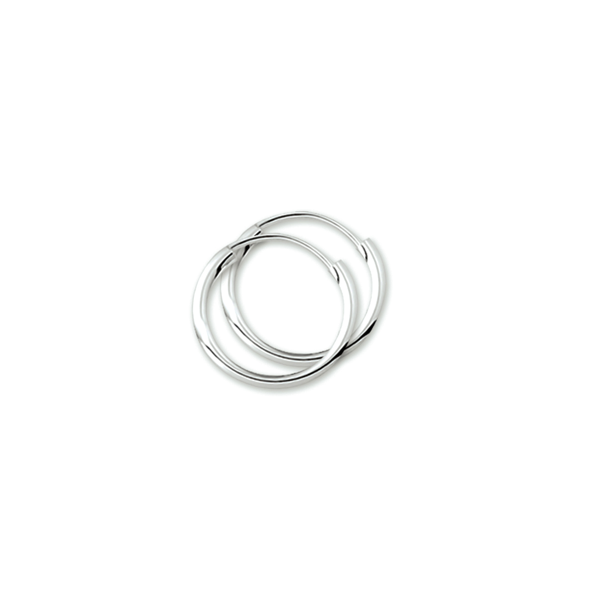 oorringen 1,8 mm ronde buis zilver wit