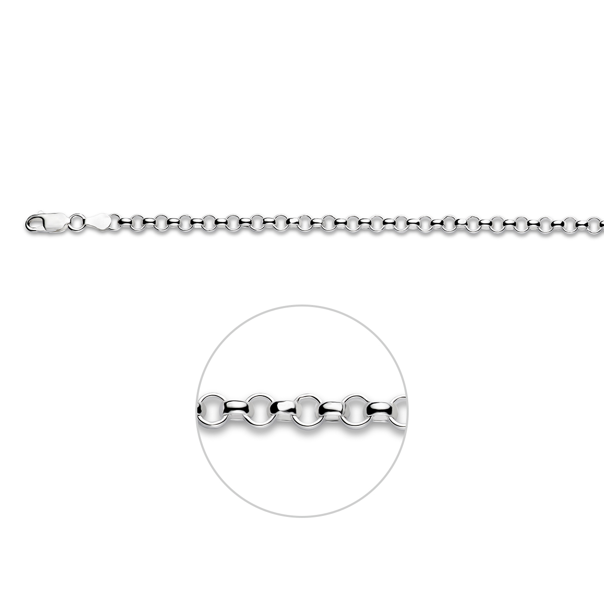 jasseron 4,5 mm zilver wit
