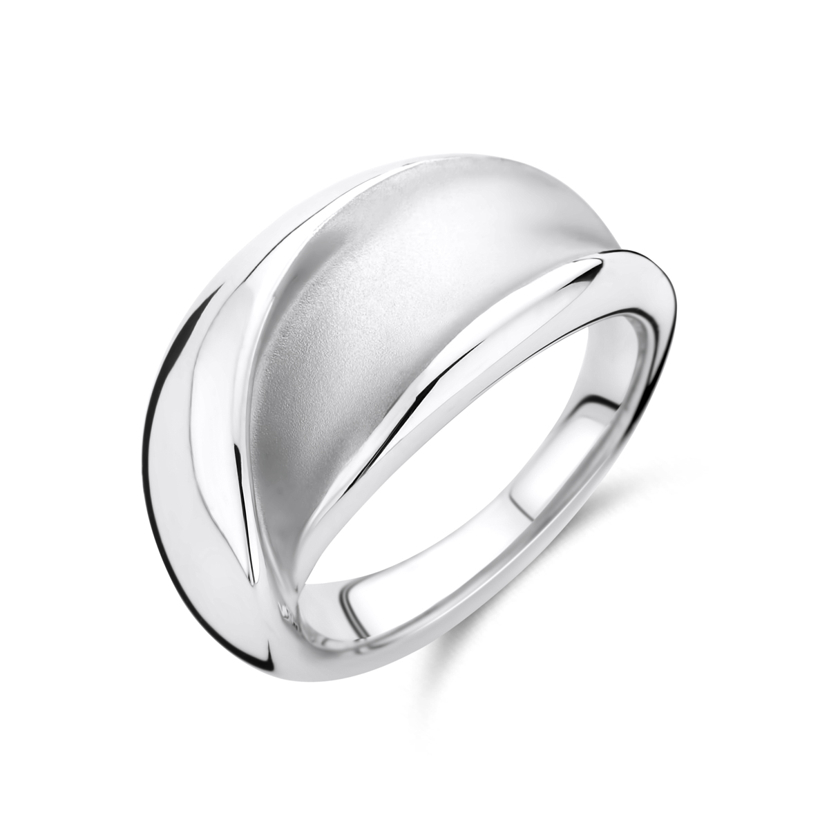 ring poli/mat zilver gerhodineerd