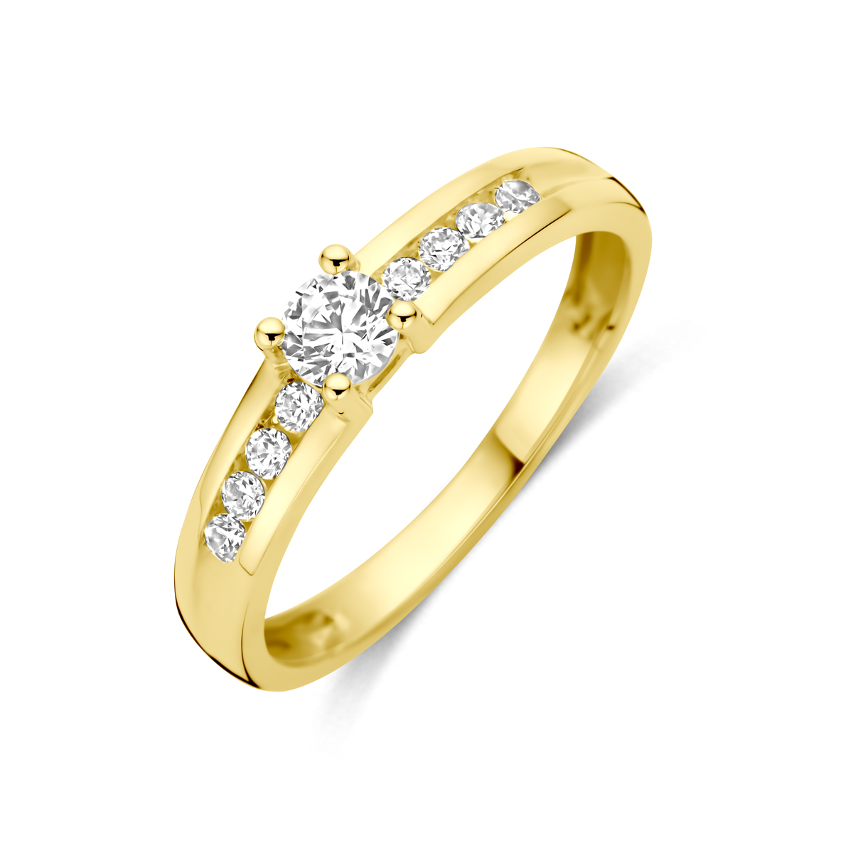 ring zirkonia 14K geelgoud