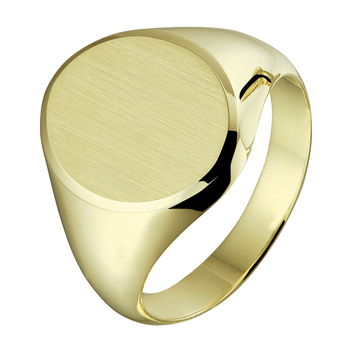 graveerring massief mat gediamanteerd 14K geelgoud