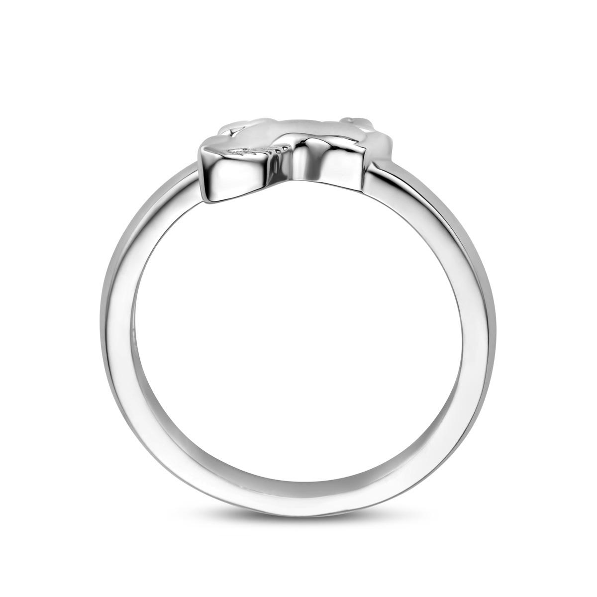 ring paard zilver gerhodineerd