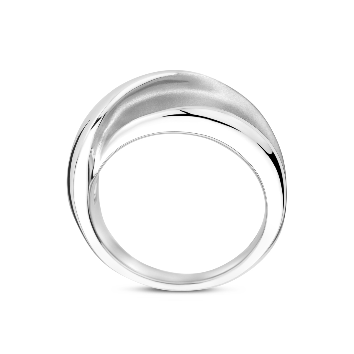 ring poli/mat zilver gerhodineerd