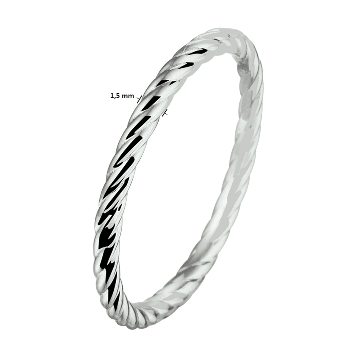 aanschuifring zilver gerhodineerd